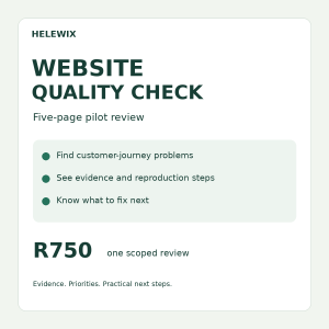 Website Quality Check — Five-Page Pilot